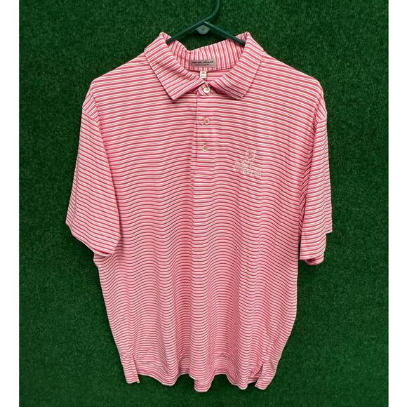 Y2K Peter Millar Pink Striped Polo Shirt Golf Preppy Size XL Super Soft Unisex - Picture 1 of 6